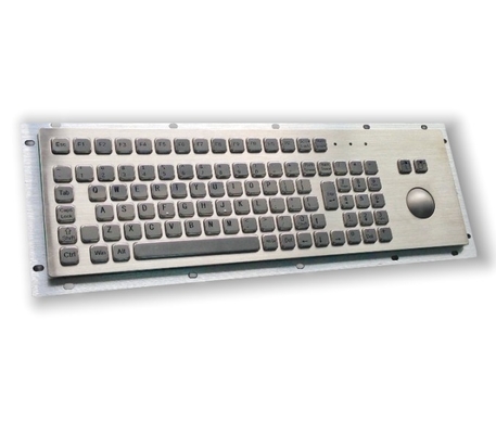 Qualität  kiosk IP65 / IK07 Waterproof Stainless Steel Industrial Keyboard With Trackball USB Rear Panel Mounted -40℃ usine