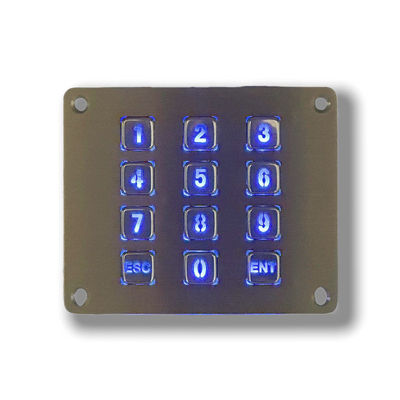 quality  IP65 / IK07 Waterproof USB interface Stainless Steel 12 Keys Backlit Numeric Keypad Front Panel Mounted -40℃ factory