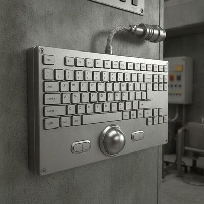 Quality  Explosionproof Stainless-Steel Keyboard with Maintenance-Free Trackball and IP65/IK07-Rated Protection for Hazardous Environments factory
