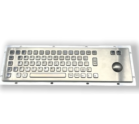 Teclado de quiosco a prueba de vandalismo con trackball para exteriores, utilizando IP65 IK07