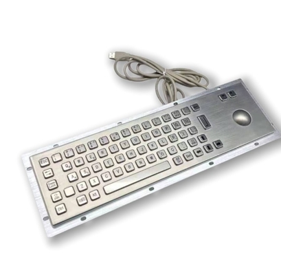 KIOSK IP65/IK07 Stainless Steel Industrial Keyboard With Trackball Waterproof Dustproof  Explosionproof Rear Panel Mounted -40℃