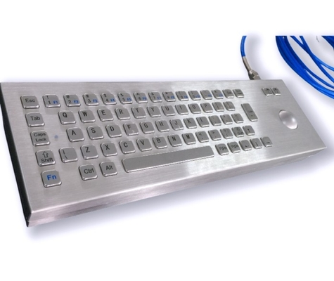 Industrial 304 Stainless Steel Metal Keyboard IP64 With 38mm Trackball