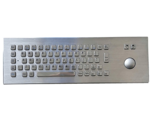 IP65 / IK07 Industrial Keyboard Stainless Steel Explosion Proof With 38mm Trackball