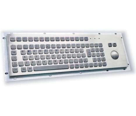 KIOSK IP65 / IK07 Industrial Metal Keyboard IP65 With 38mm Stainless Steel Trackball Rear Panel Mounted -40℃