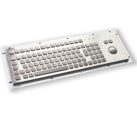 KIOSK IP65 / IK07 Industrial Metal Keyboard IP65 With 38mm Stainless Steel Trackball Rear Panel Mounted -40℃