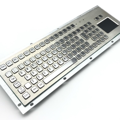 KIOSK IP65 / IK07 Waterproof Stainless Steel Industrial Keyboard With Touch Pad Rear Panel Mounted -40℃