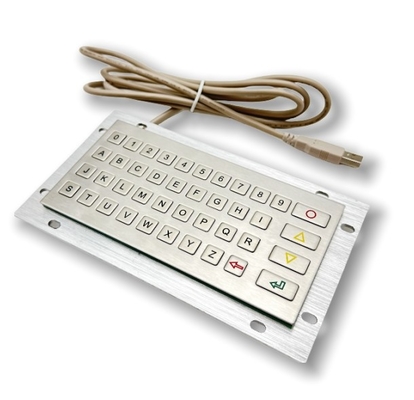 Waterproof IP65 Outdoor 41 keys Mini Stainless Steel Metal Keyboard Rear Panel Mounted