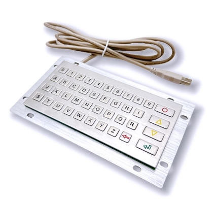 Waterproof IP65 Outdoor 41 keys Mini Stainless Steel Metal Keyboard Rear Panel Mounted