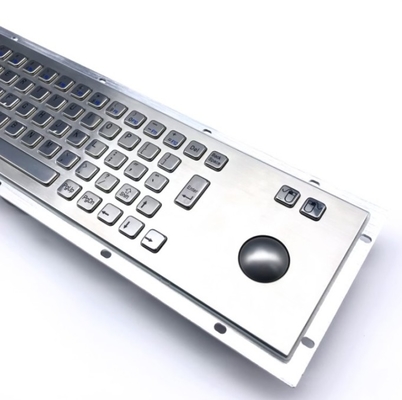 KIOSK IP65/IK07 Stainless Steel Industrial Keyboard With Trackball Waterproof Dustproof  Explosionproof Rear Panel Mounted -40℃