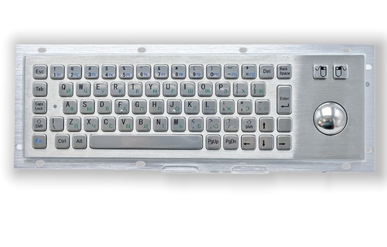 KIOSK IP65/IK07 Industri stainless steel Metal Keyboard Dengan Trackball Lebih dari 2million Key Life Cycle Panel belakang dipasang pada -40°C