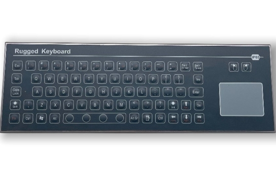 IP67 71 Keys Industrial Membrane Laptop Keyboard integrate TouchPad USB SUPER-SLIM Front Panel Mounted -40℃