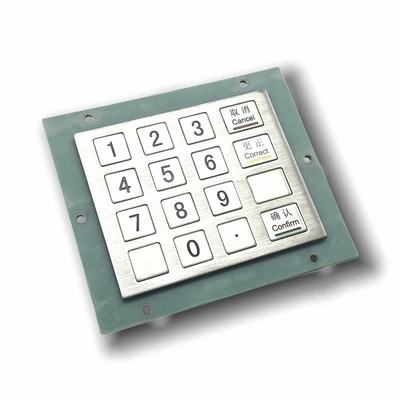 IP65 / IK07 Mini Stainless Steel KeyPad waterproof dustproof anti-vandalism 16 Keys Metal Industrial Numeric Keypad USB 232 485 Rear Panel Mounted -40℃
