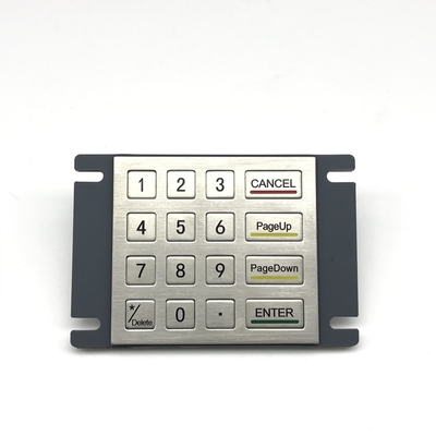 IP65/IK07 16 Keys Metal KeyPad Waterproof Dustproof Industial Keypad outdoor Rear Panel Mounted -40℃