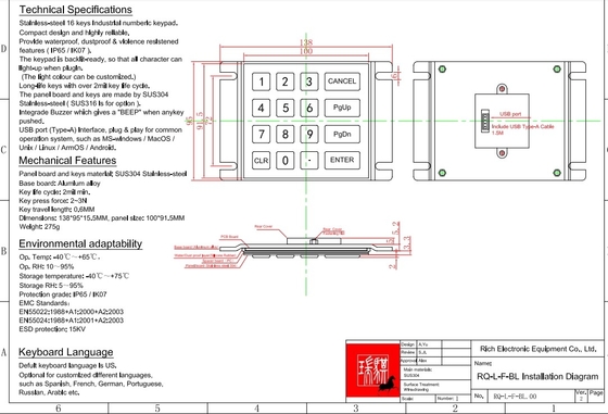 Industrial Grade Metal Pin Code KeyPad With Silver Coating And 21mg/pc Weigh