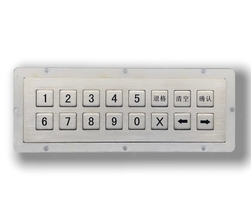 Stainless Steel Metal KeyPad With USB Interface 16 Keys Industrial Numeric Keypad