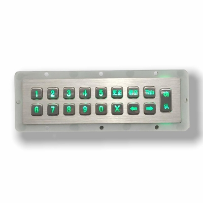 17 Keys Metal KeyPad Stainless Steel Industrial Numeric Keypad Customized