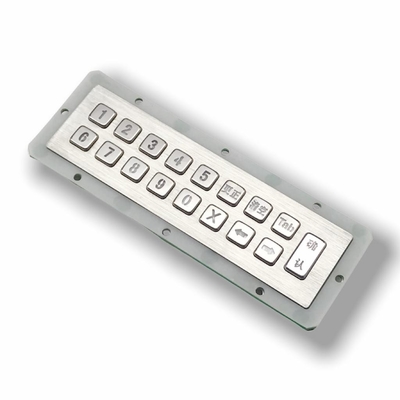 17 Keys Metal KeyPad Stainless Steel Industrial Numeric Keypad Customized