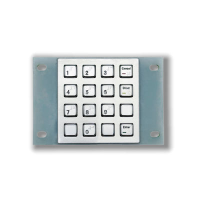 Reliable Public Interface: 16-Key Stainless Steel Industrial Numeric Keypad for Continuous Service