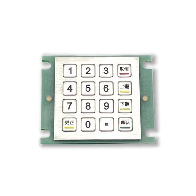 IP65 panel mounted stainless steel 16 keys metal keypad 60*60 with USB PS2 RS232 4*4 scanline language customizable
