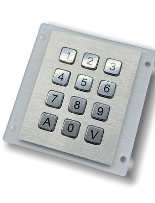 Teclado numérico USB de acero inoxidable de 12 teclas, impermeable IP65, retroiluminación opcional para uso industrial