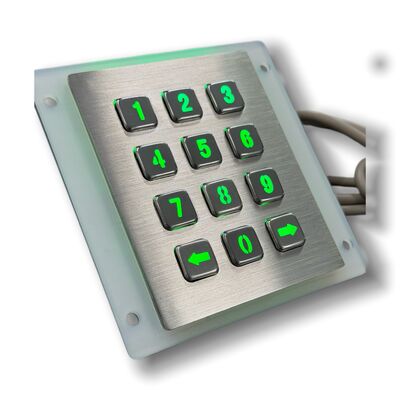 12 keys stainless-steel keypad IP65 waterproof with backlight
