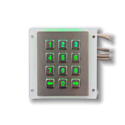 12 keys stainless-steel keypad IP65 waterproof with backlight