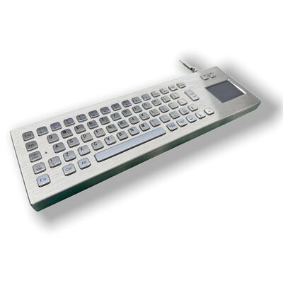 IP65 IK07 Rated SUS304 Stainless Steel Industrial Keyboard with -40℃ to +65℃ Extreme Temperature Tolerance