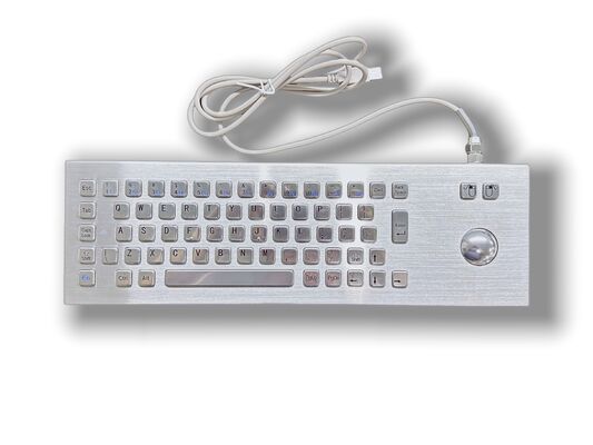 IP65 Waterproof Stainless Steel Keyboard With Optical Trackball Sensor and 20 Million Keystroke Life